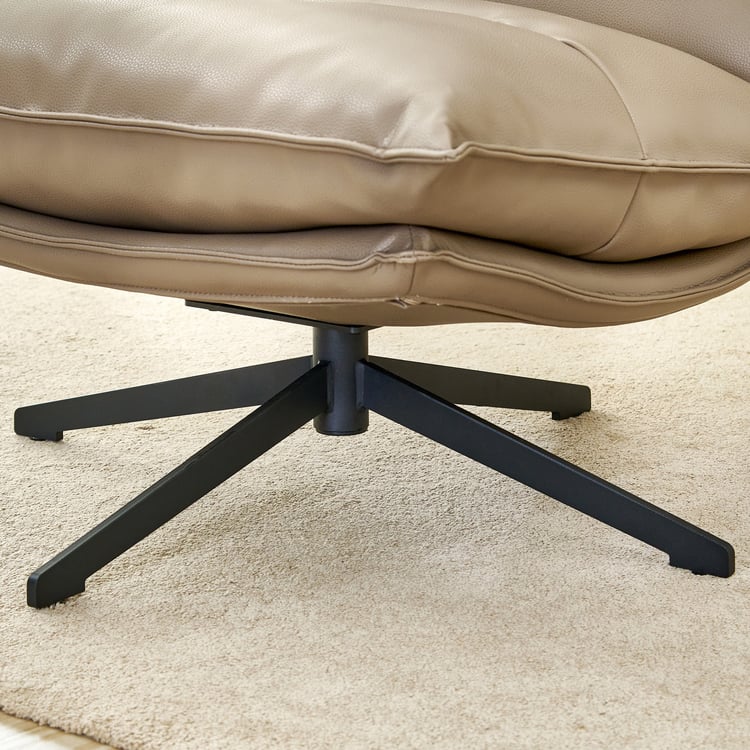 Magna Faux Leather Swivel Accent Chair - Brown