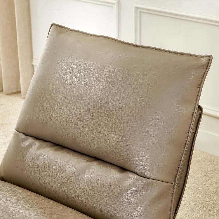 Magna Faux Leather Swivel Accent Chair - Brown