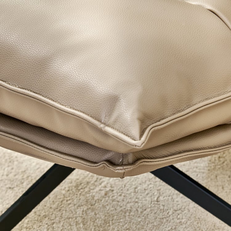 Magna Faux Leather Swivel Accent Chair - Brown