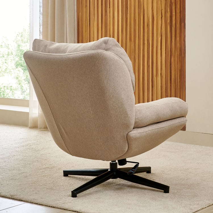 Shoji Fabric Swivel Accent Chair - Brown