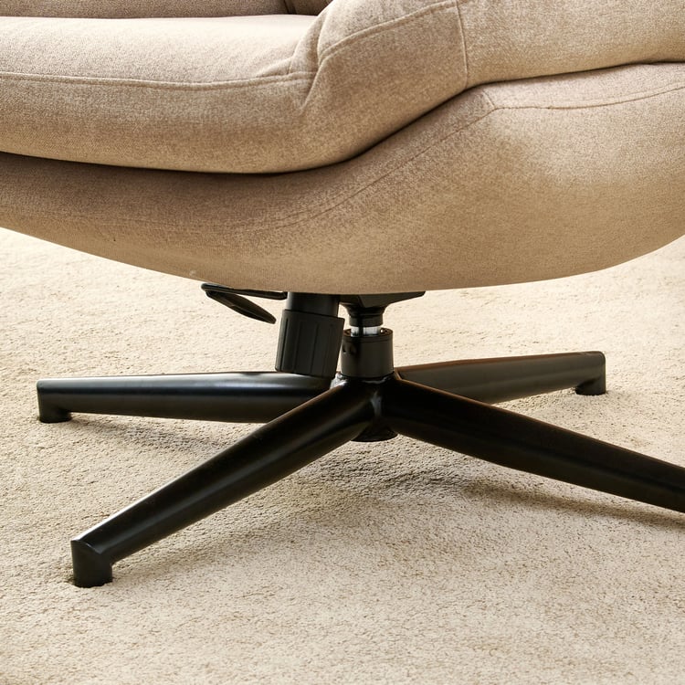 Shoji Fabric Swivel Accent Chair - Brown