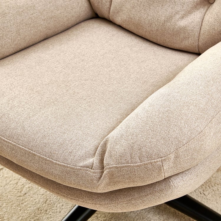 Shoji Fabric Swivel Accent Chair - Brown