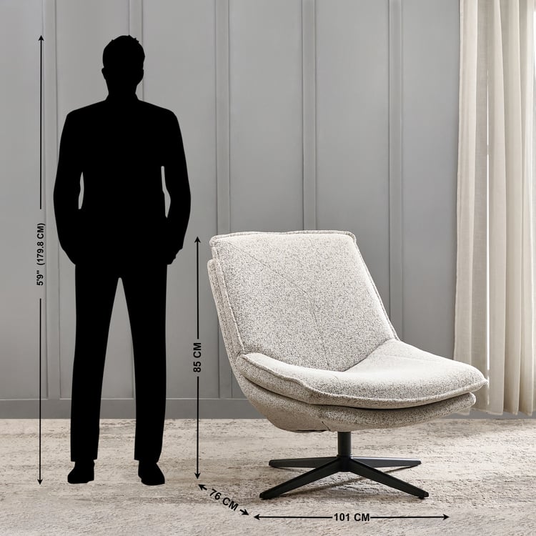 Sterling Fabric Swivel Accent Chair - Grey