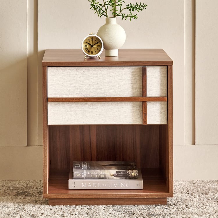 Shoji Bedside Table with Drawer - Brown