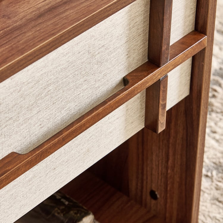 Shoji Bedside Table with Drawer - Brown