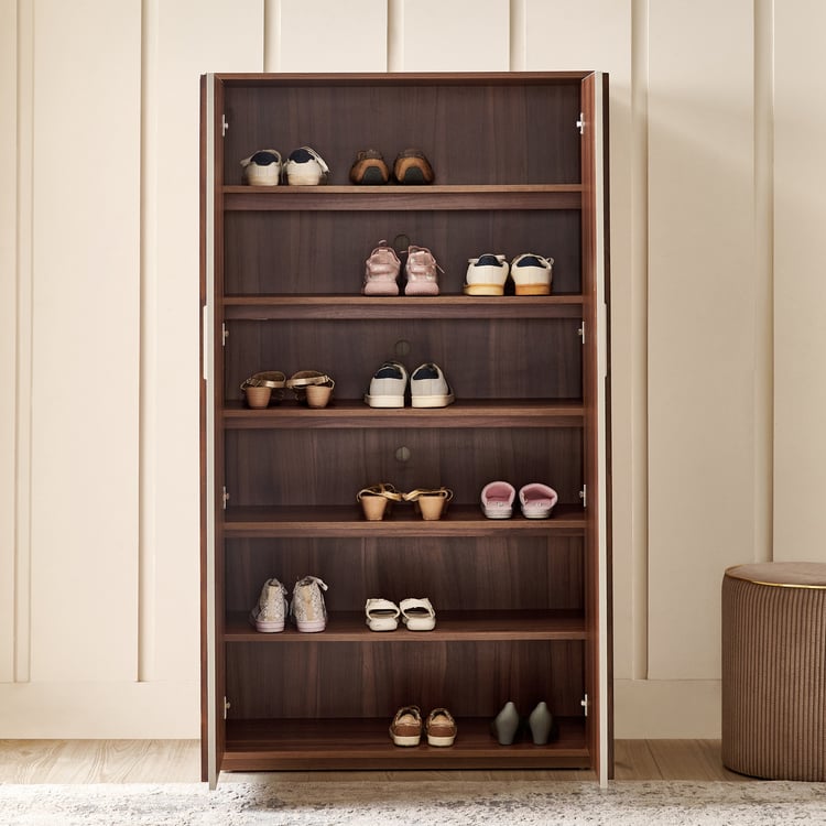 Shoji 24 Pair Shoe Cabinet - Brown