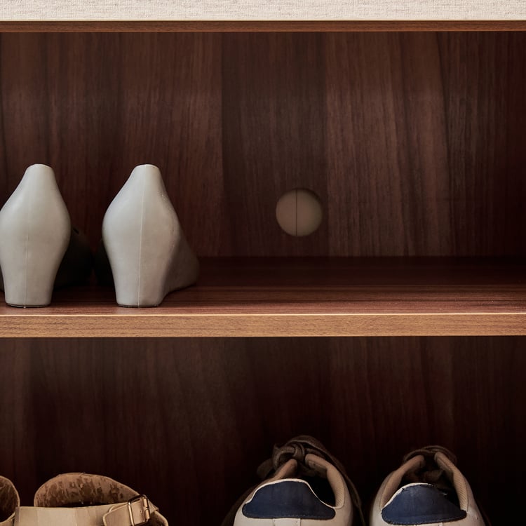 Shoji 18 Pair Shoe Cabinet with Drawer - Brown