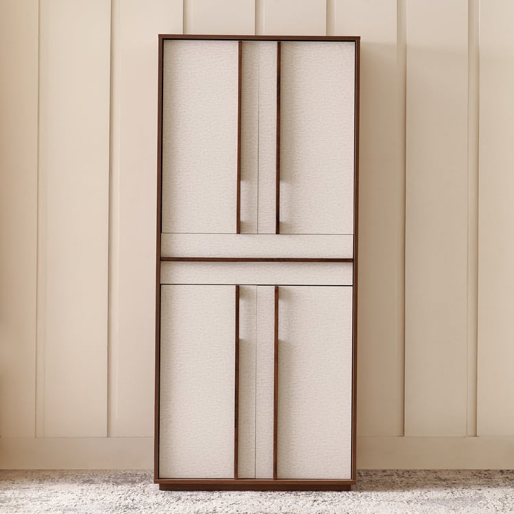 Shoji 4-Door Multipurpose Cabinet with Drawer - Brown