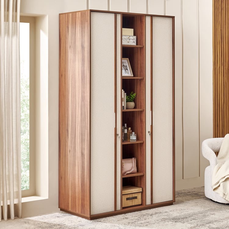 Shoji 2-Door Wardrobe with Curio - Brown