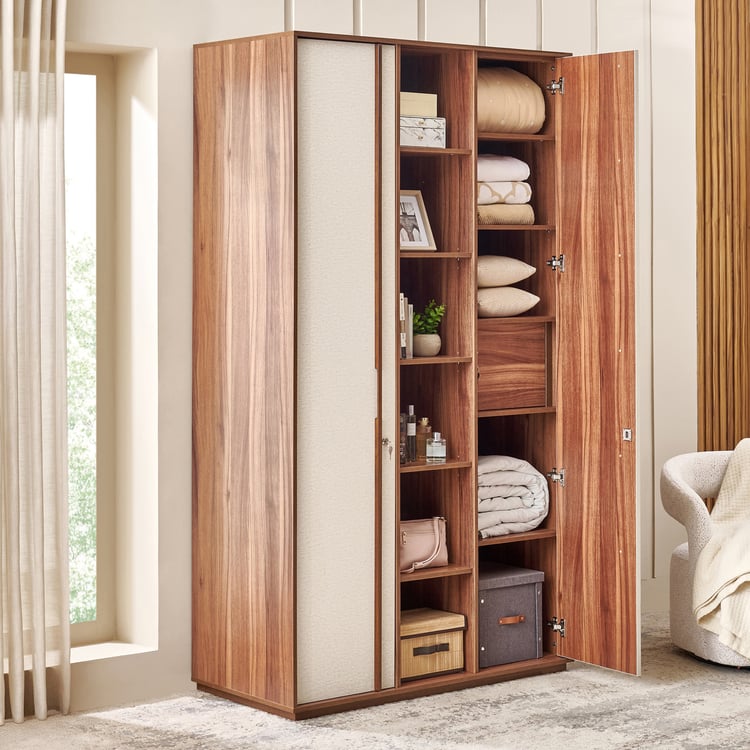 Shoji 2-Door Wardrobe with Curio - Brown