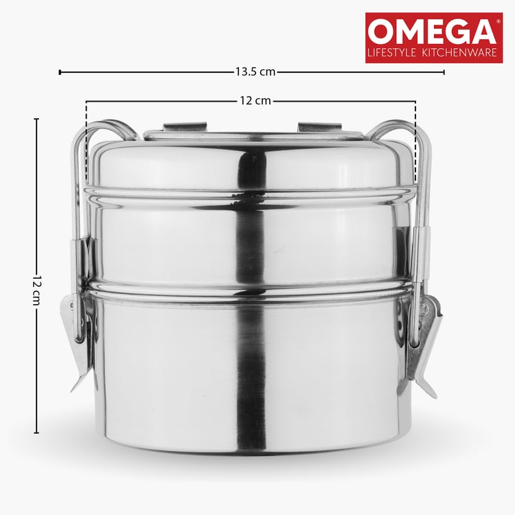 OMEGA Stainless Steel 2-Tier Lunch Box
