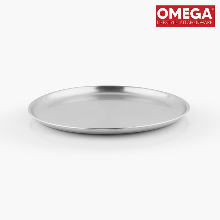 OMEGA Ivy Set of 4 Stainless Steel Dinner Plates - 21cm