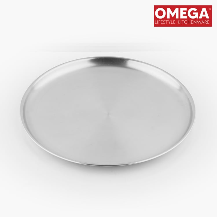 OMEGA Ivy Set of 4 Stainless Steel Dinner Plates - 21cm