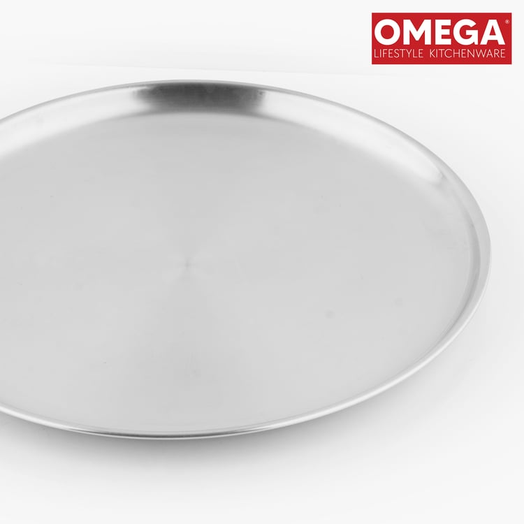OMEGA Ivy Set of 4 Stainless Steel Dinner Plates - 21cm