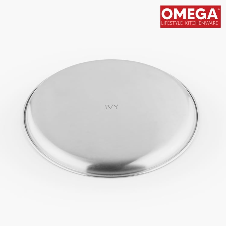 OMEGA Ivy Set of 4 Stainless Steel Dinner Plates - 21cm