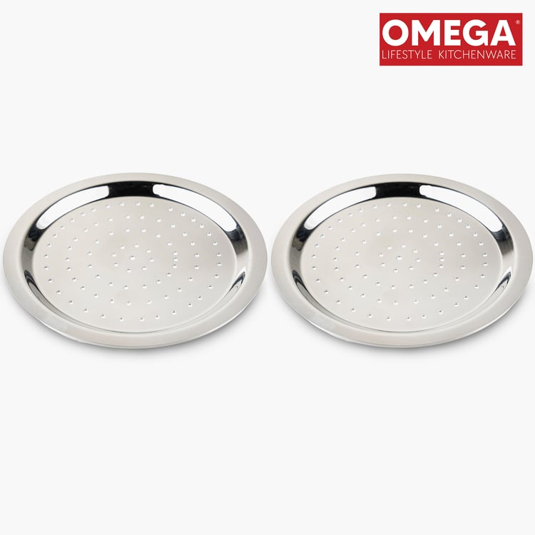 OMEGA Set of 2 Stainless Steel Multipurpose Tope Lid