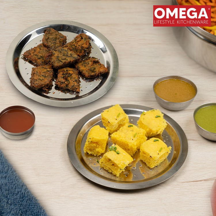 OMEGA Set of 2 Stainless Steel Multipurpose Tope Lid