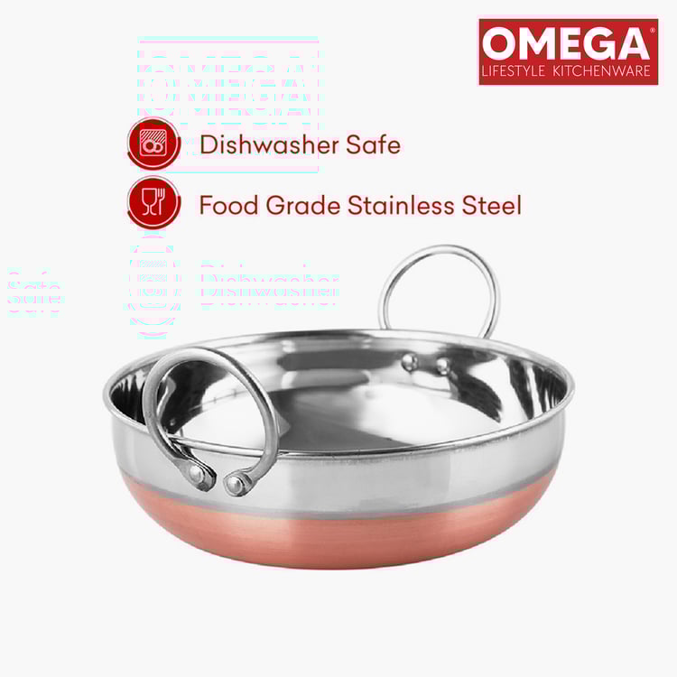 OMEGA Stainless Steel Kadai - 1.4L