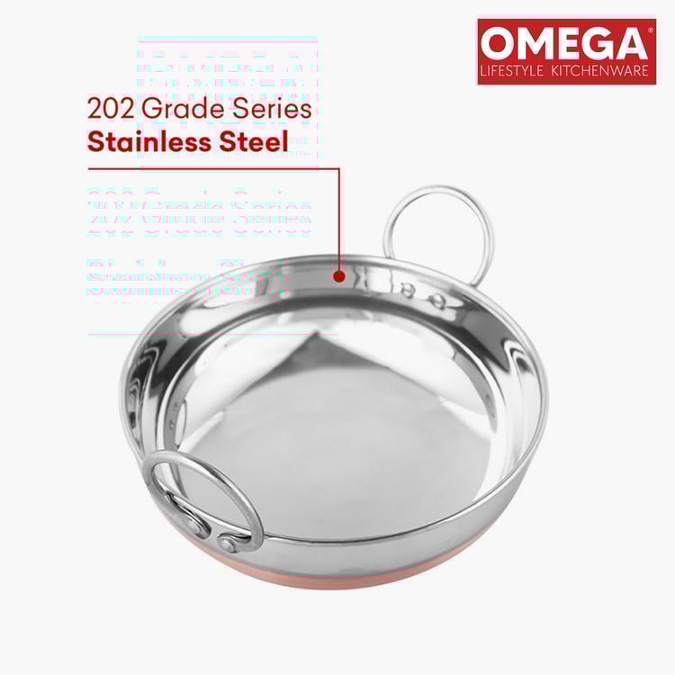 OMEGA Stainless Steel Kadai - 1.4L