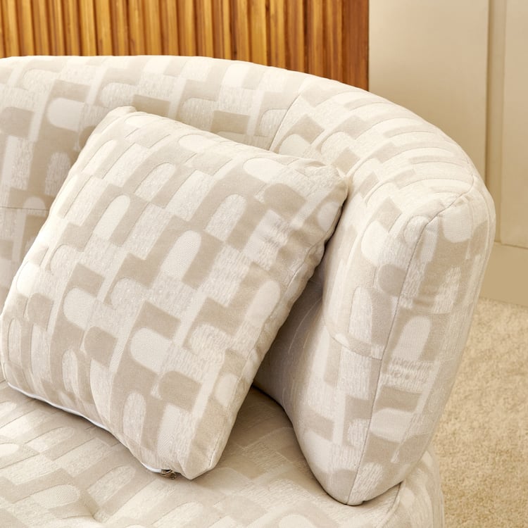 Evon Fabric Swivel Accent Chair with Cushion - Beige