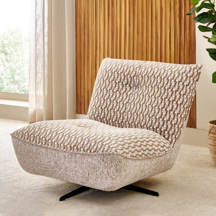 Rodie Fabric Swivel Accent Chair - Brown