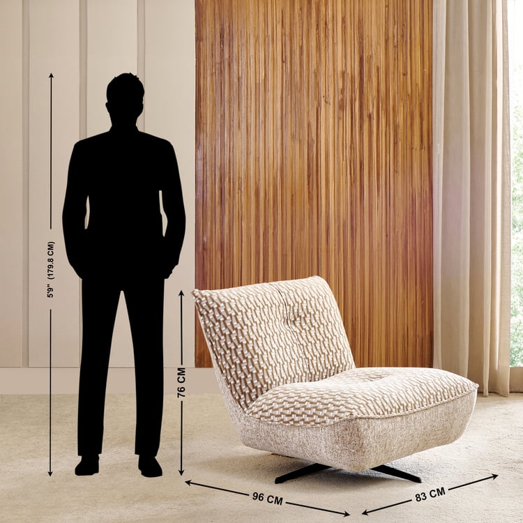 Rodie Fabric Swivel Accent Chair - Brown