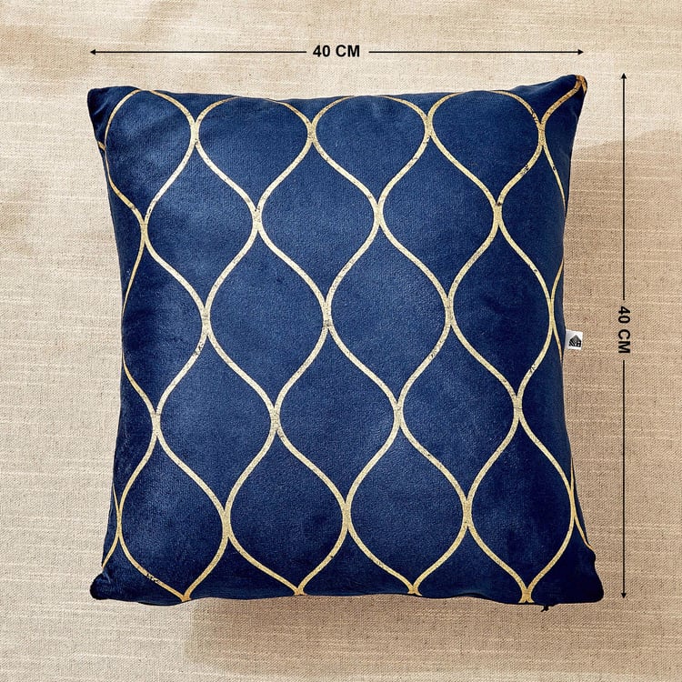 Corsica Dazzle Set of 2 Foil-Printed Cushion Covers - 40x40cm