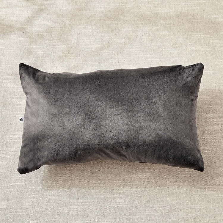 Corsica Gleam Lace Applique Filled Cushion - 50x30cm