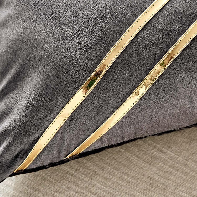 Corsica Gleam Lace Applique Filled Cushion - 50x30cm