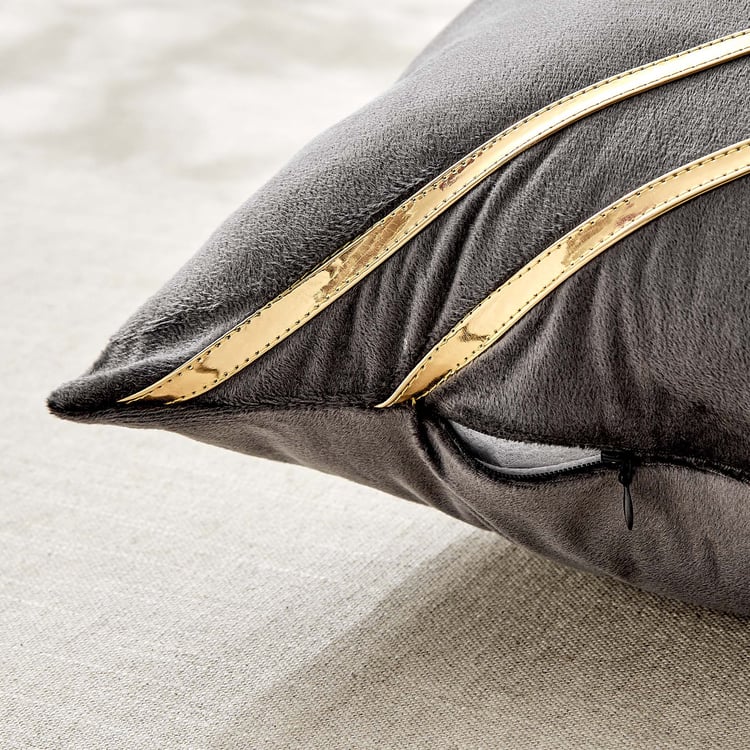 Corsica Gleam Lace Applique Filled Cushion - 50x30cm