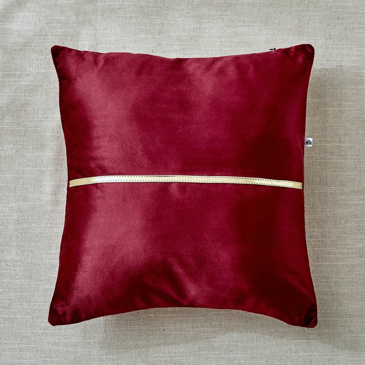 Corsica Gleam Lace Appliqued Filled Cushion - 40x40cm