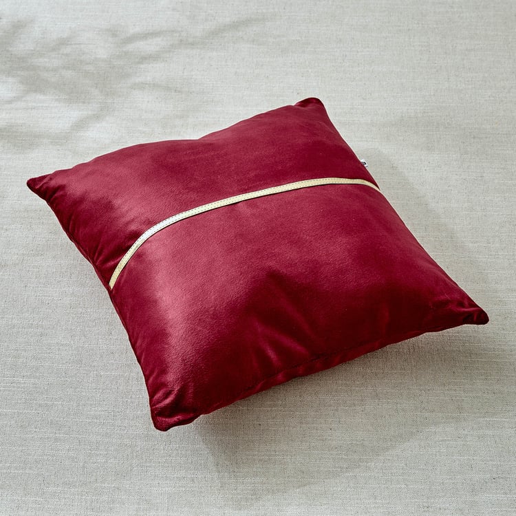 Corsica Gleam Lace Appliqued Filled Cushion - 40x40cm