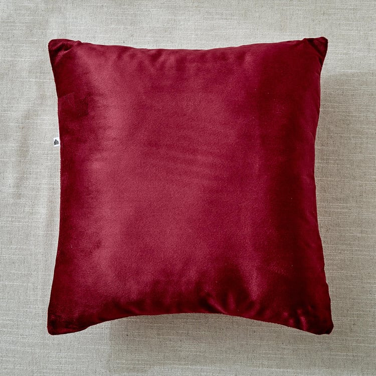 Corsica Gleam Lace Appliqued Filled Cushion - 40x40cm