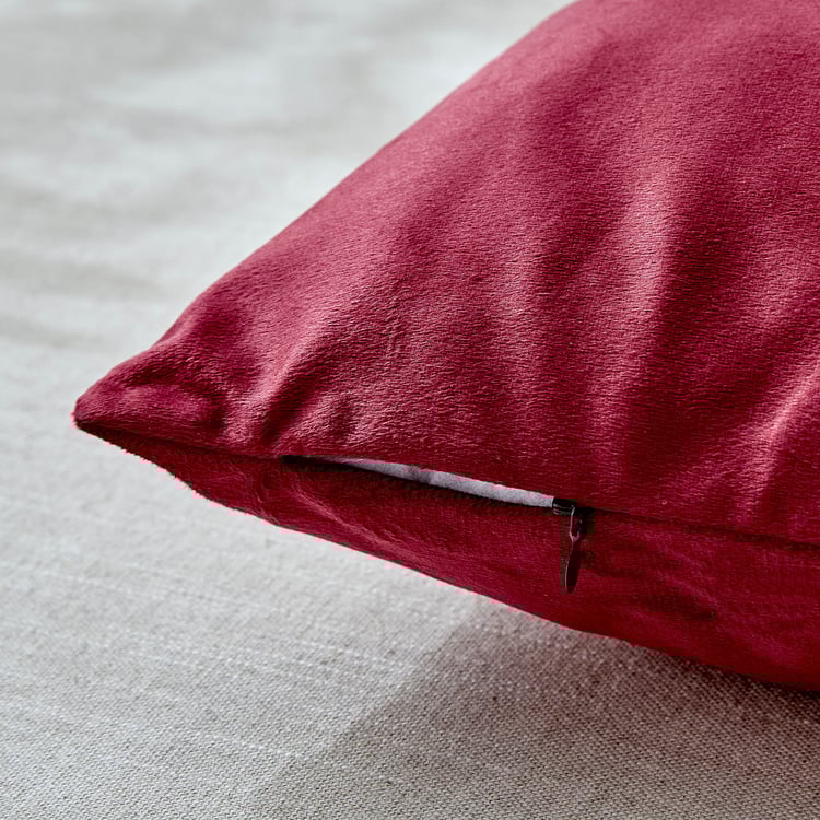 Corsica Gleam Lace Appliqued Filled Cushion - 40x40cm