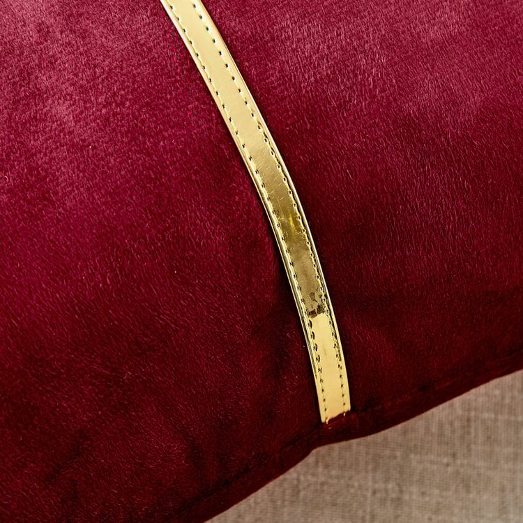 Corsica Gleam Lace Appliqued Filled Cushion - 40x40cm