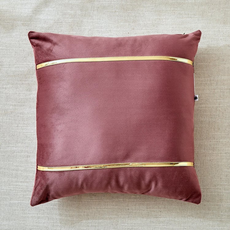 Corsica Gleam Lace Appliqued Filled Cushion - 40x40cm