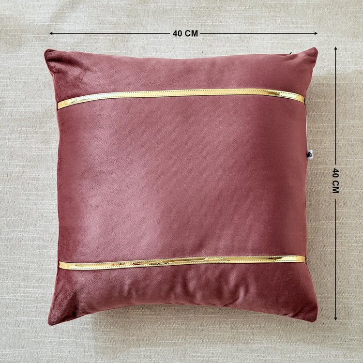 Corsica Gleam Lace Appliqued Filled Cushion - 40x40cm