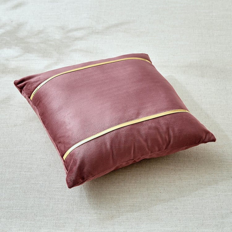 Corsica Gleam Lace Appliqued Filled Cushion - 40x40cm