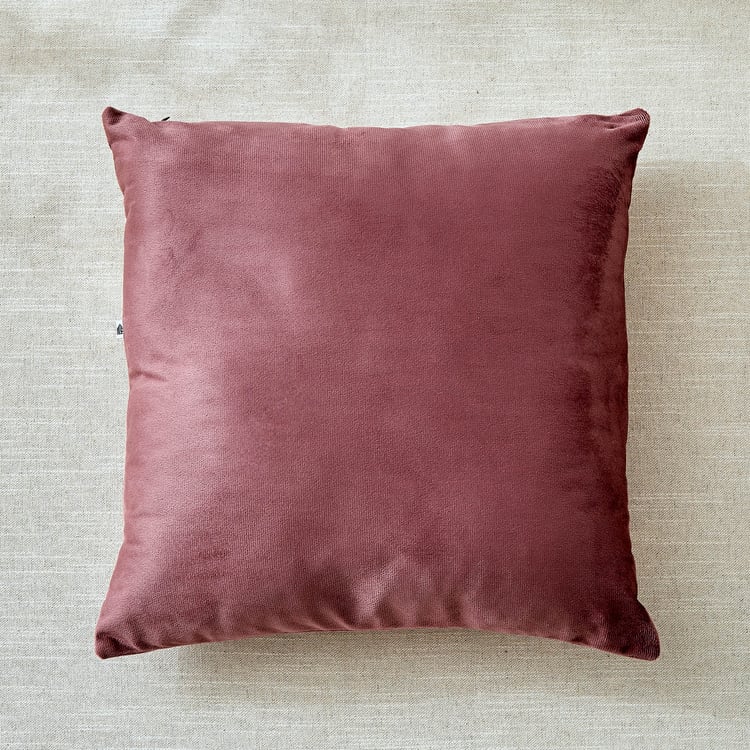 Corsica Gleam Lace Appliqued Filled Cushion - 40x40cm