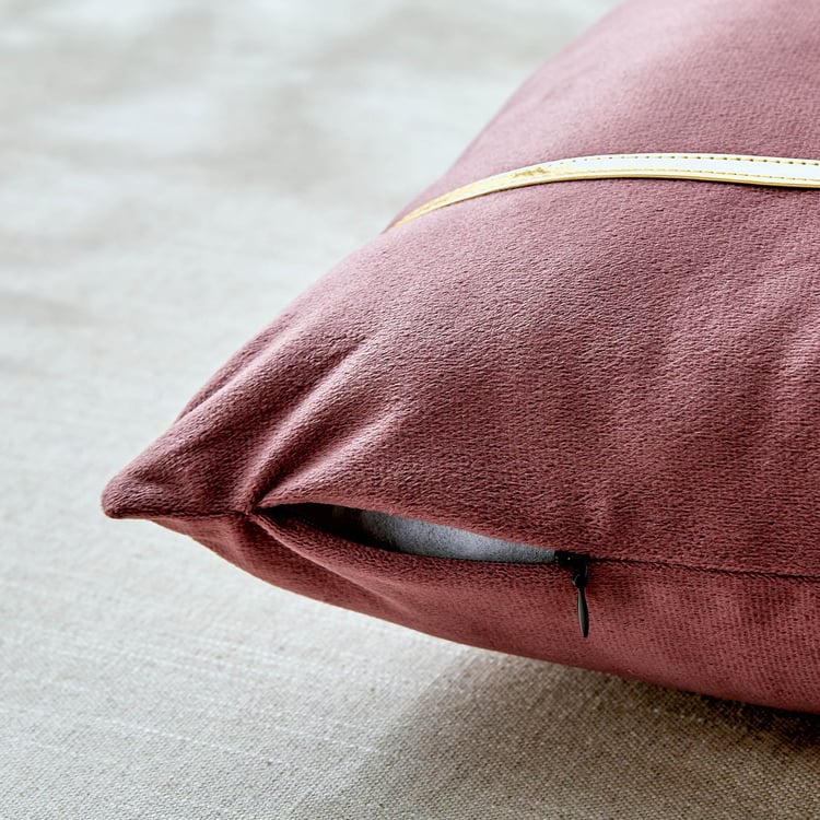 Corsica Gleam Lace Appliqued Filled Cushion - 40x40cm