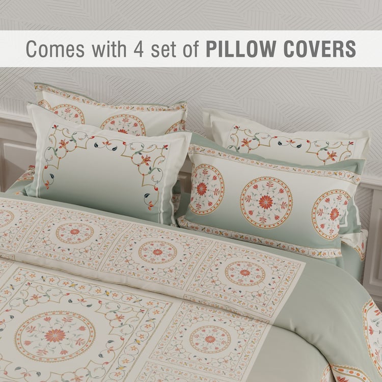 BOUTIQUE LIVING Platinum Pulse Cotton 800TC Ethnic Print 5Pcs Super King Bedsheet Set