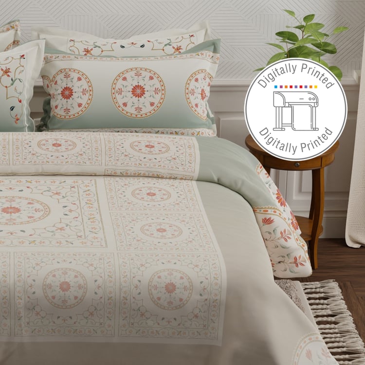 BOUTIQUE LIVING Platinum Pulse Cotton 800TC Ethnic Print 5Pcs Super King Bedsheet Set