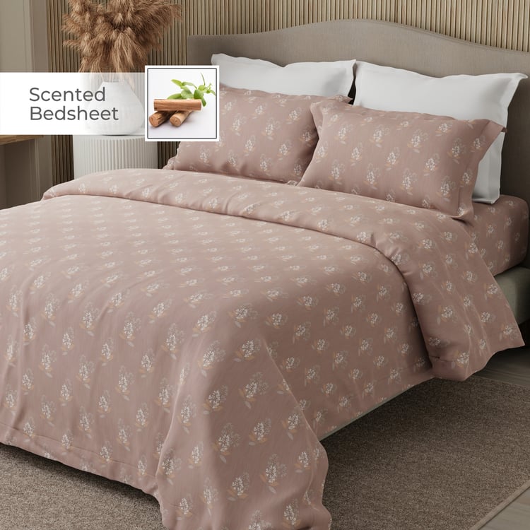 BOUTIQUE LIVING Nature Bouquet Cotton 300TC Floral Print 3Pcs Super King Bedsheet Set