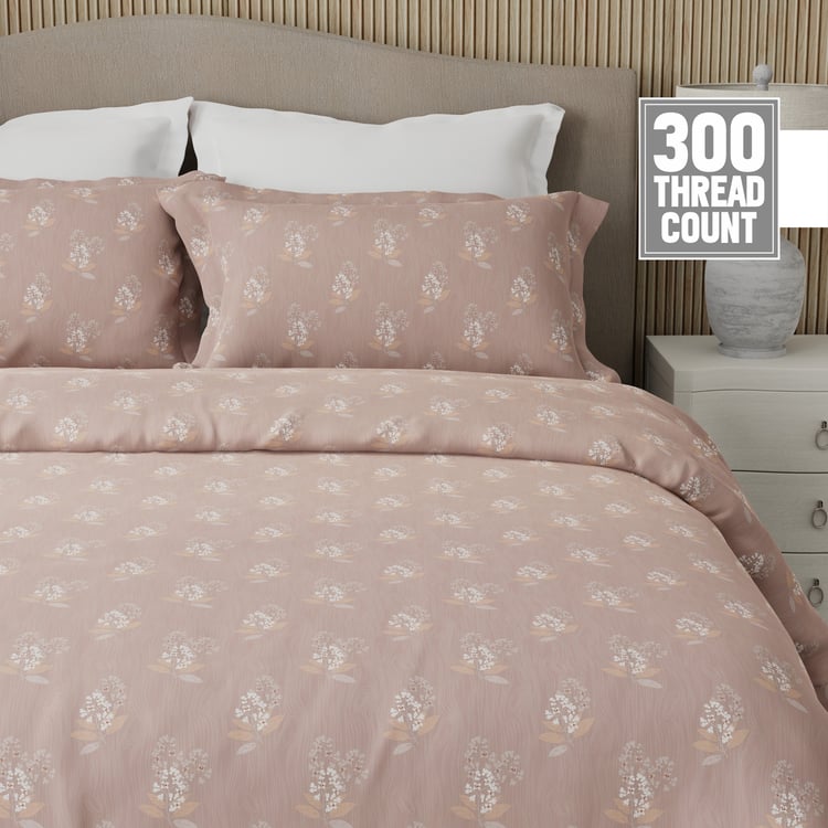 BOUTIQUE LIVING Nature Bouquet Cotton 300TC Floral Print 3Pcs Super King Bedsheet Set