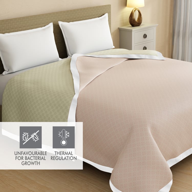 BOUTIQUE LIVING Zen Living Tencel Printed Reversible Double Dohar