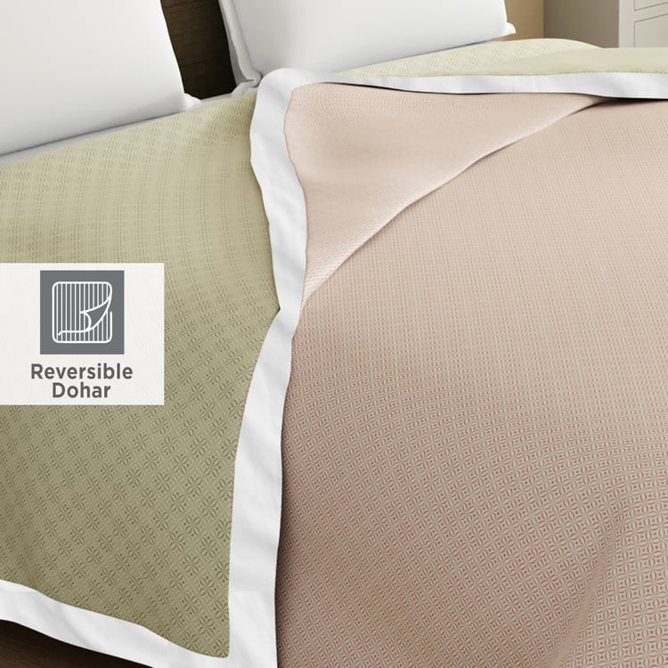 BOUTIQUE LIVING Zen Living Tencel Printed Reversible Double Dohar