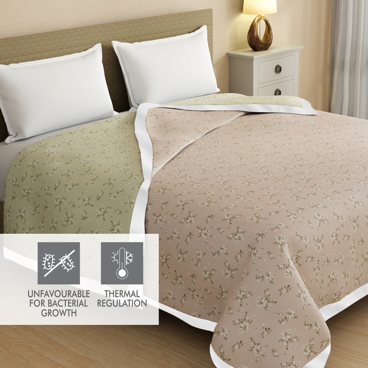 BOUTIQUE LIVING Zen Living Tencel Floral Print Reversible Double Dohar