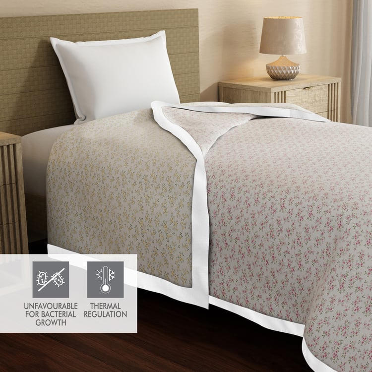BOUTIQUE LIVING Zen Living Tencel Floral Print Reversible Single Dohar