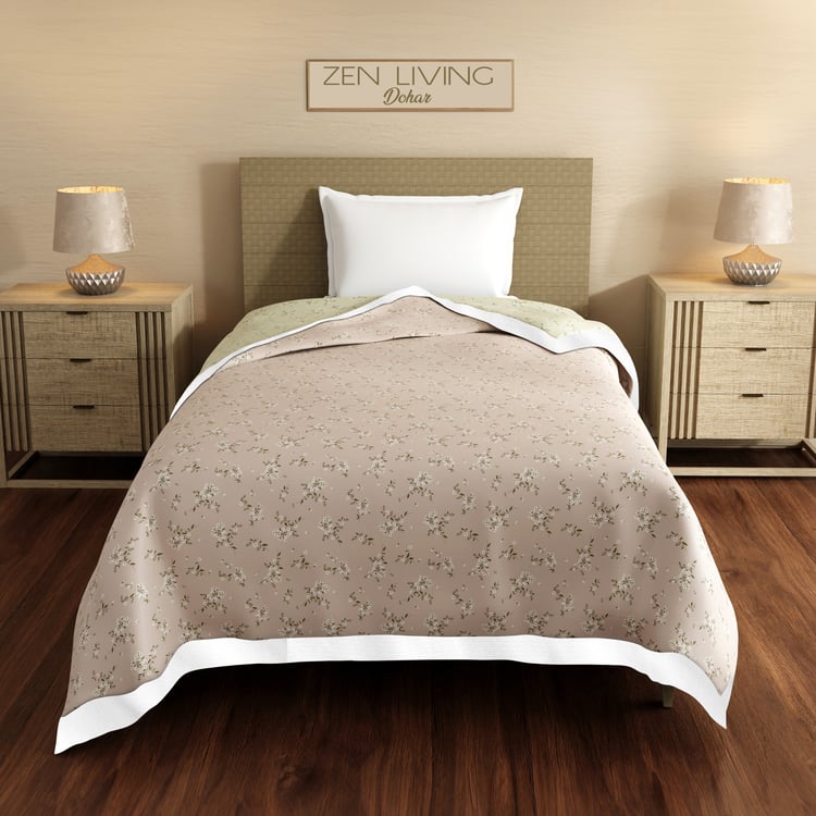 BOUTIQUE LIVING Zen Living Tencel Floral Print Reversible Single Dohar