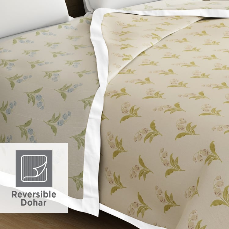 BOUTIQUE LIVING Valatia Cotton Floral Print Reversible Double Dohar